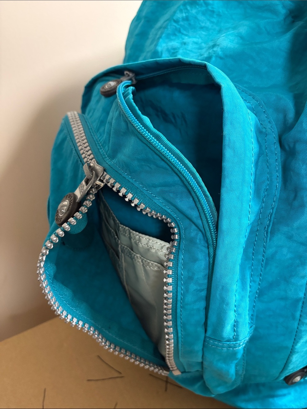 Kipling Backpack Turquoise w Charm - Picture 11 of 11